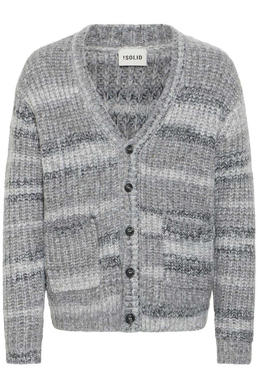 Solid Stefano Chunky Grey Knit Cardigan