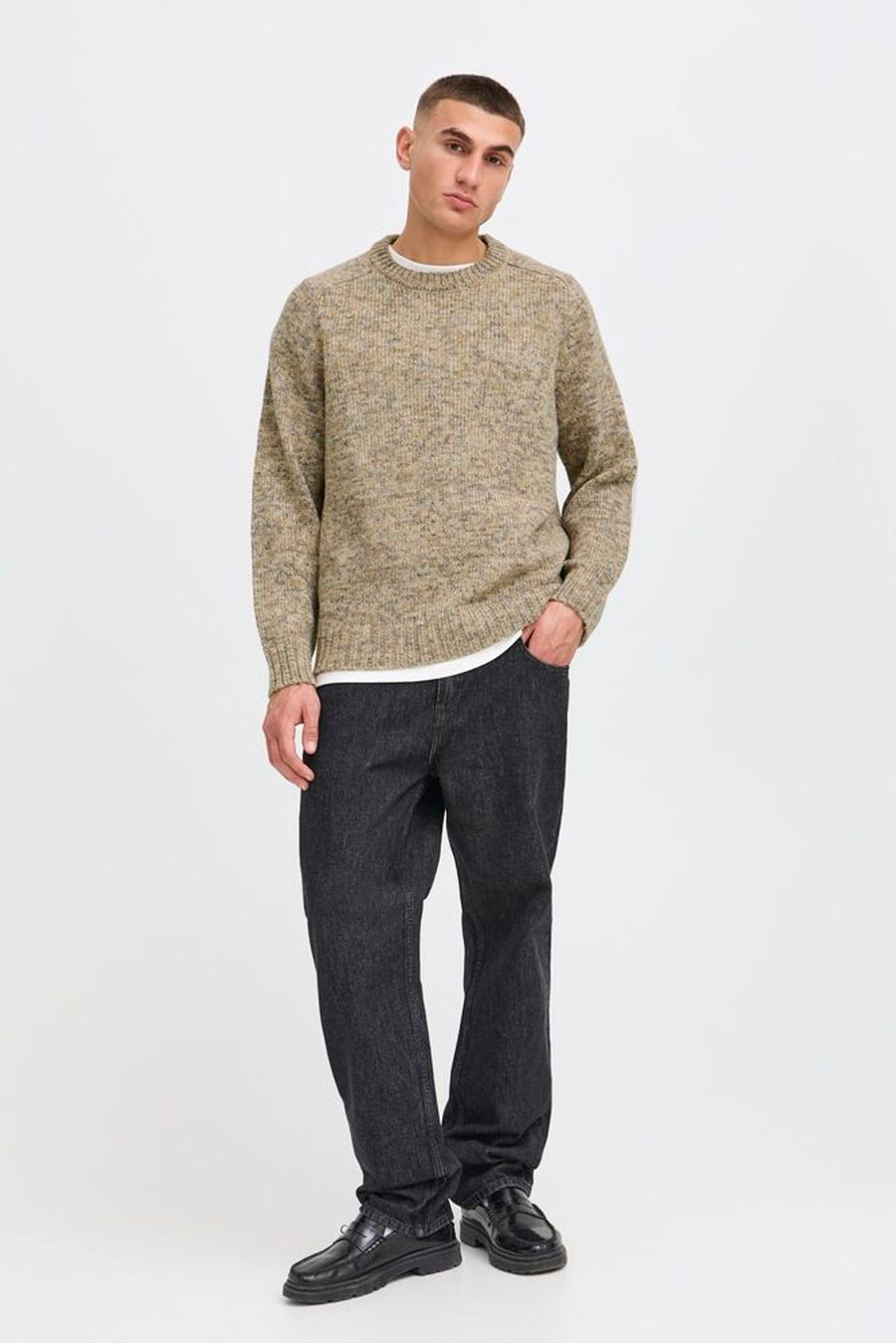 Solid Simcha Fisherman Style Knit Jumper