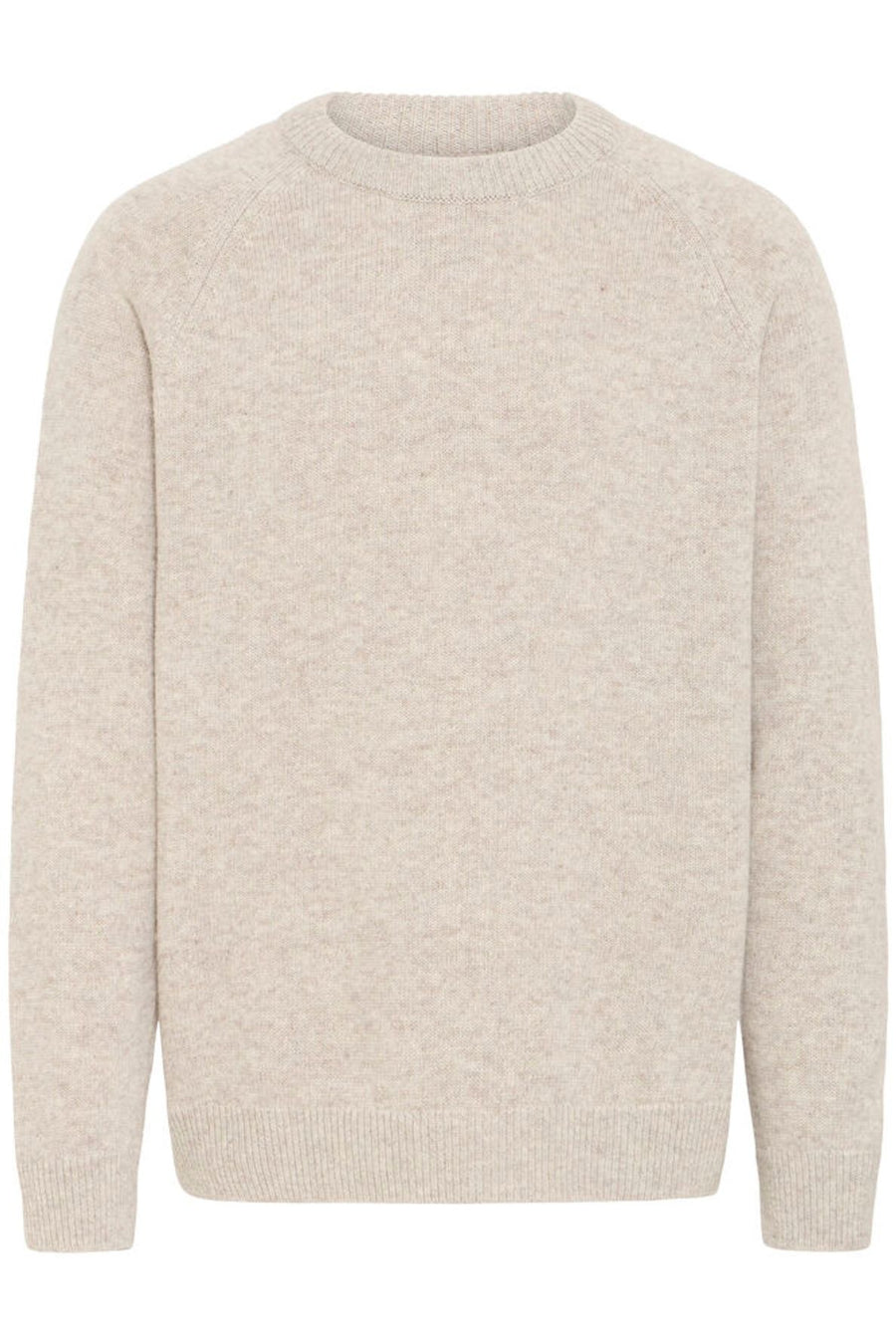 Solid Santos crew Neck Jumper Oatmeal Wool Blend Knit