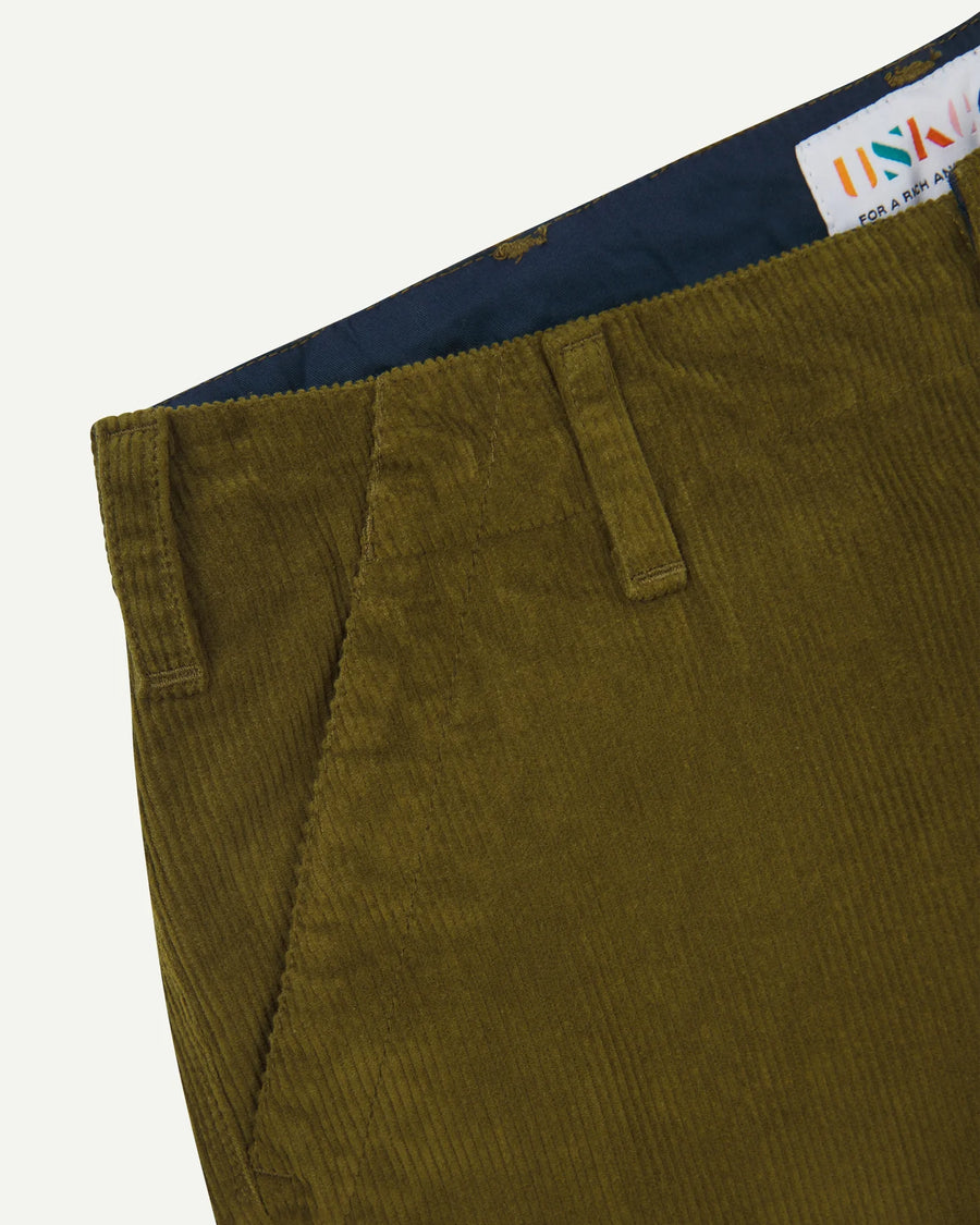 Uskees Cord Workwear Trousers Woodland Green