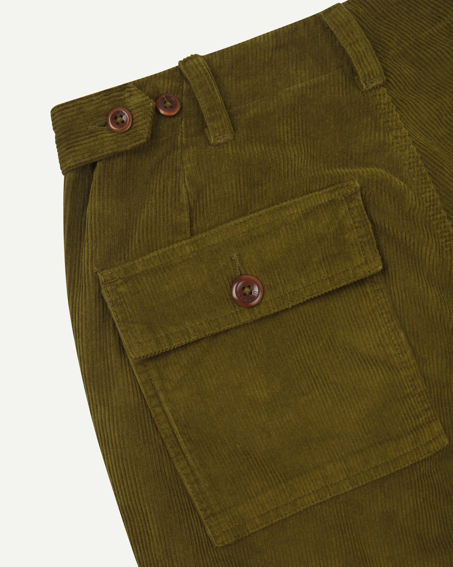 Uskees Cord Workwear Trousers Woodland Green