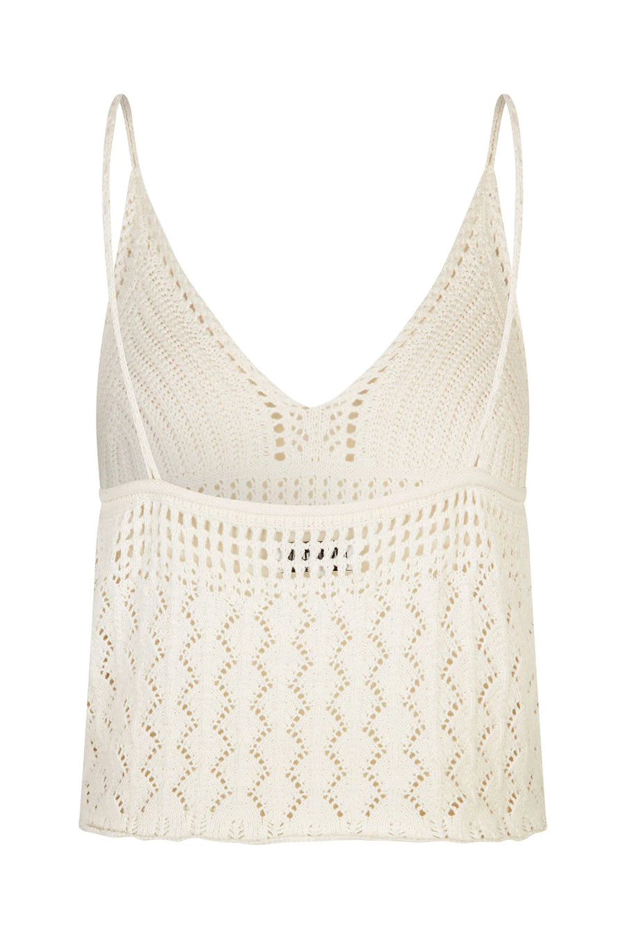 Lollys Laundry Saylor Vest Crochet Top Cream