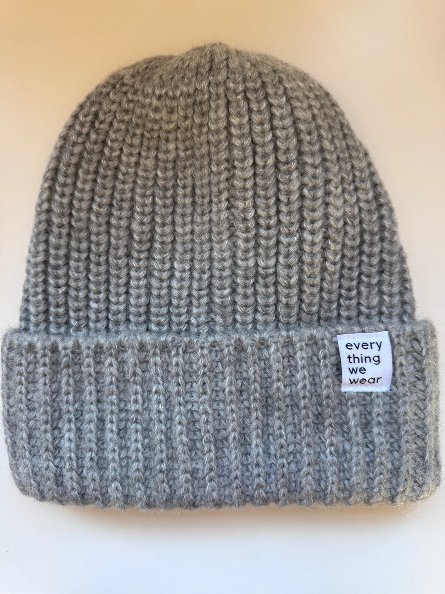 ETWW Knitted Beanie Hat Soft Grey