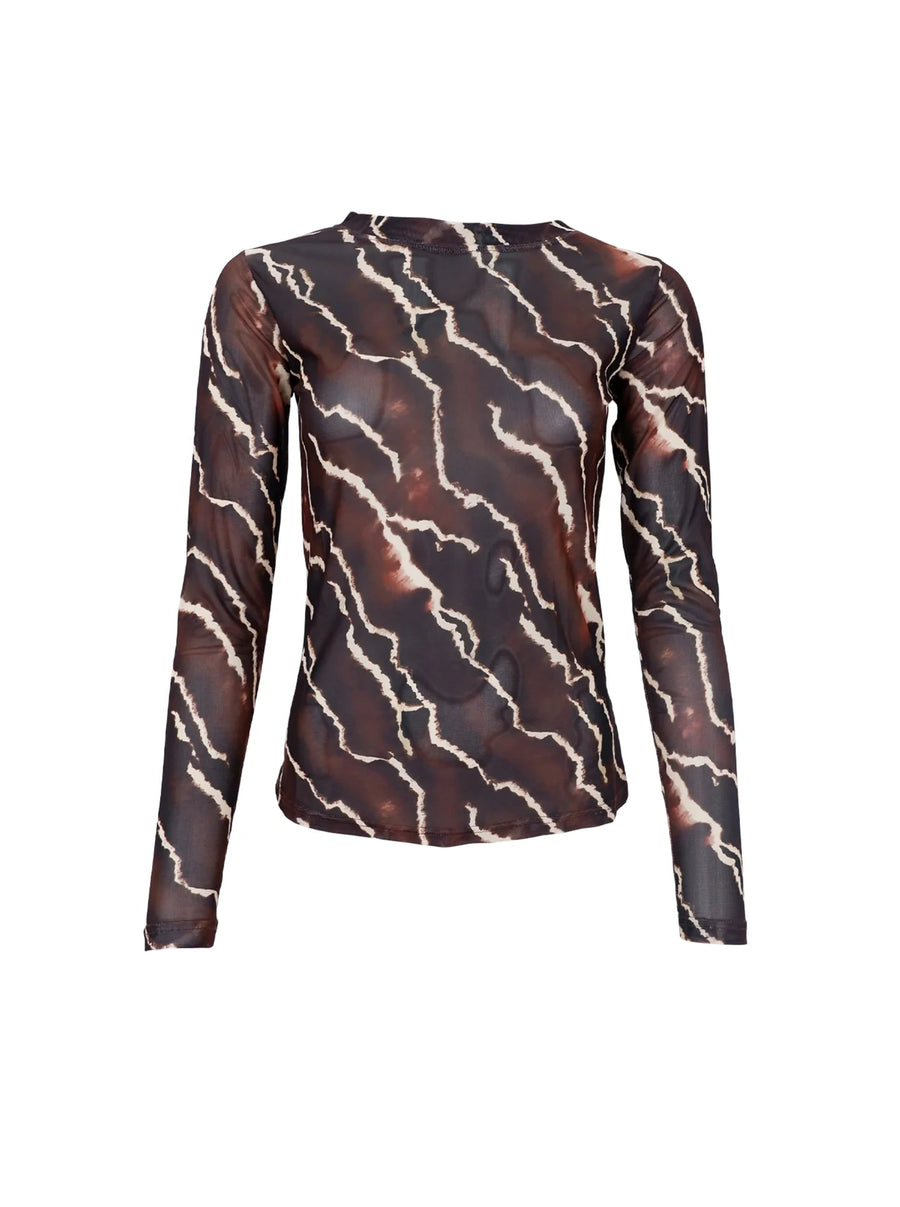 Black Colour Annie Mesh Top Blouse