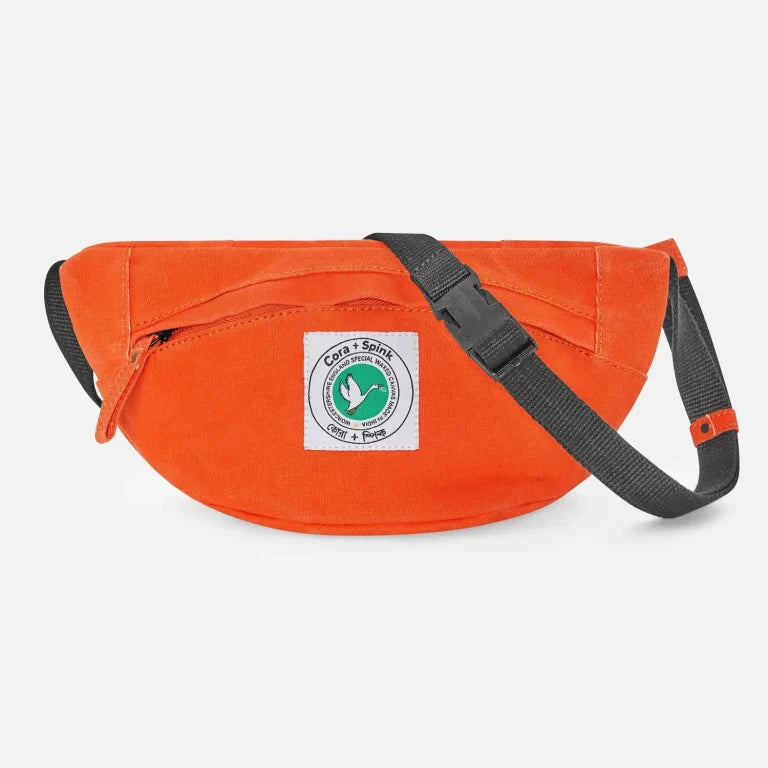 Cora & Spink Tiger Bumbag Orange Waxed Cotton