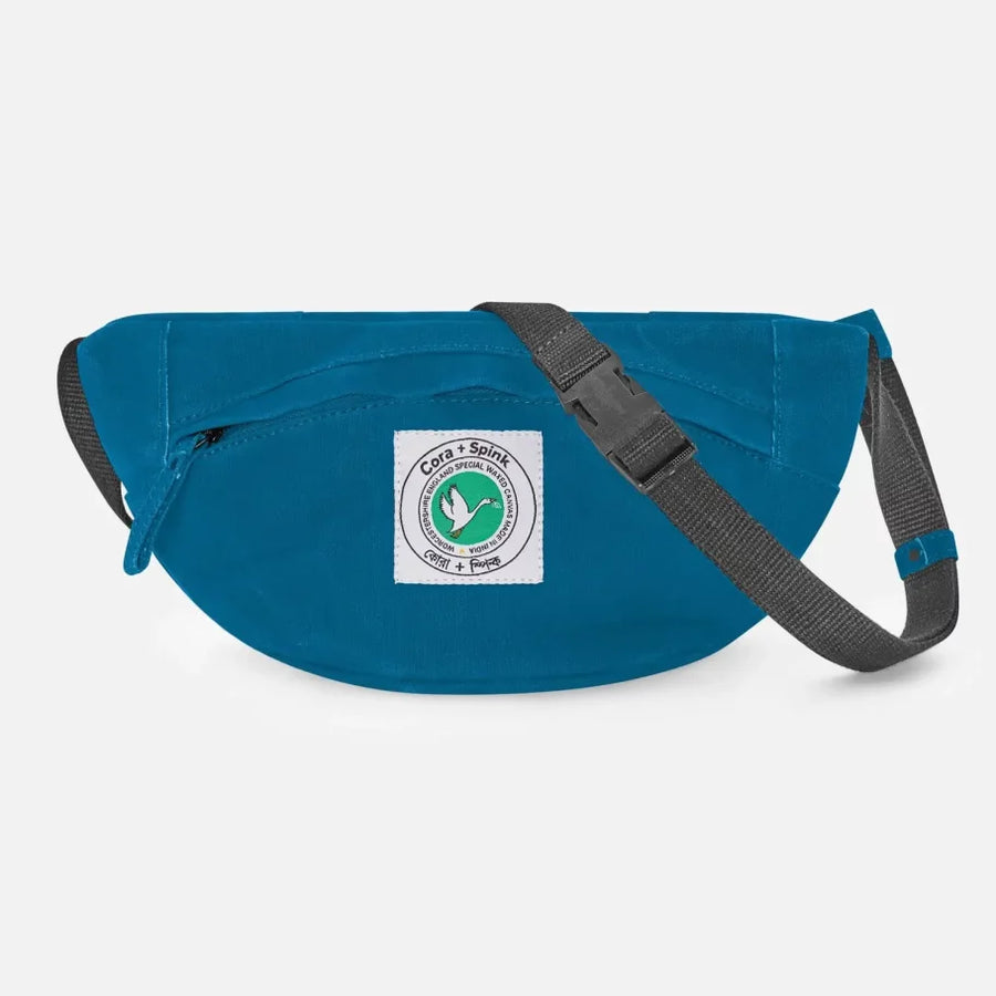 Cora + Spink Blue Tiger Bum Bag Waxed Organic Cotton