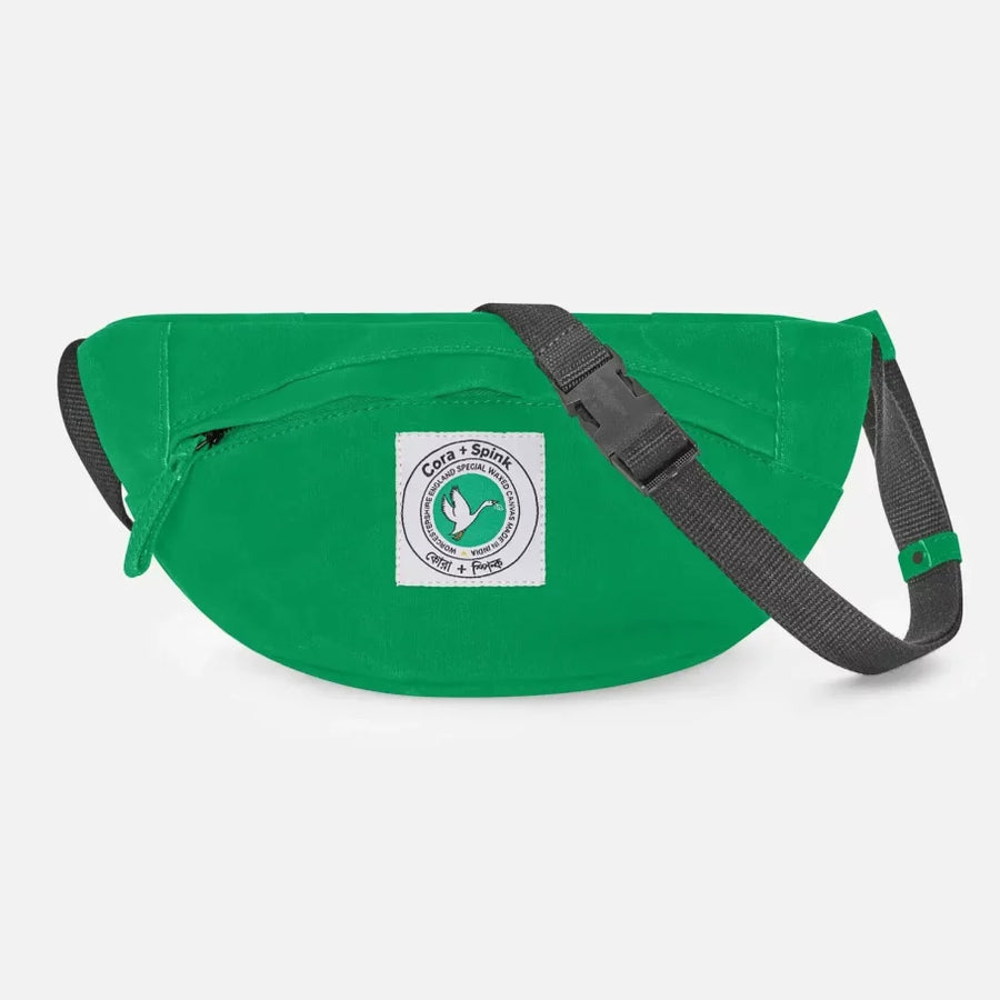 Cora + Spink Green Tiger Bum Bag Waxed Organic Cotton