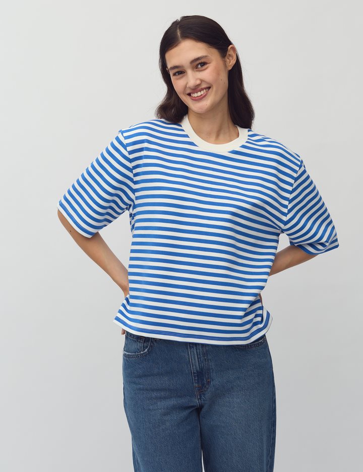 MbyM Emrys T-Shirt Sapphire Stripe Blue White