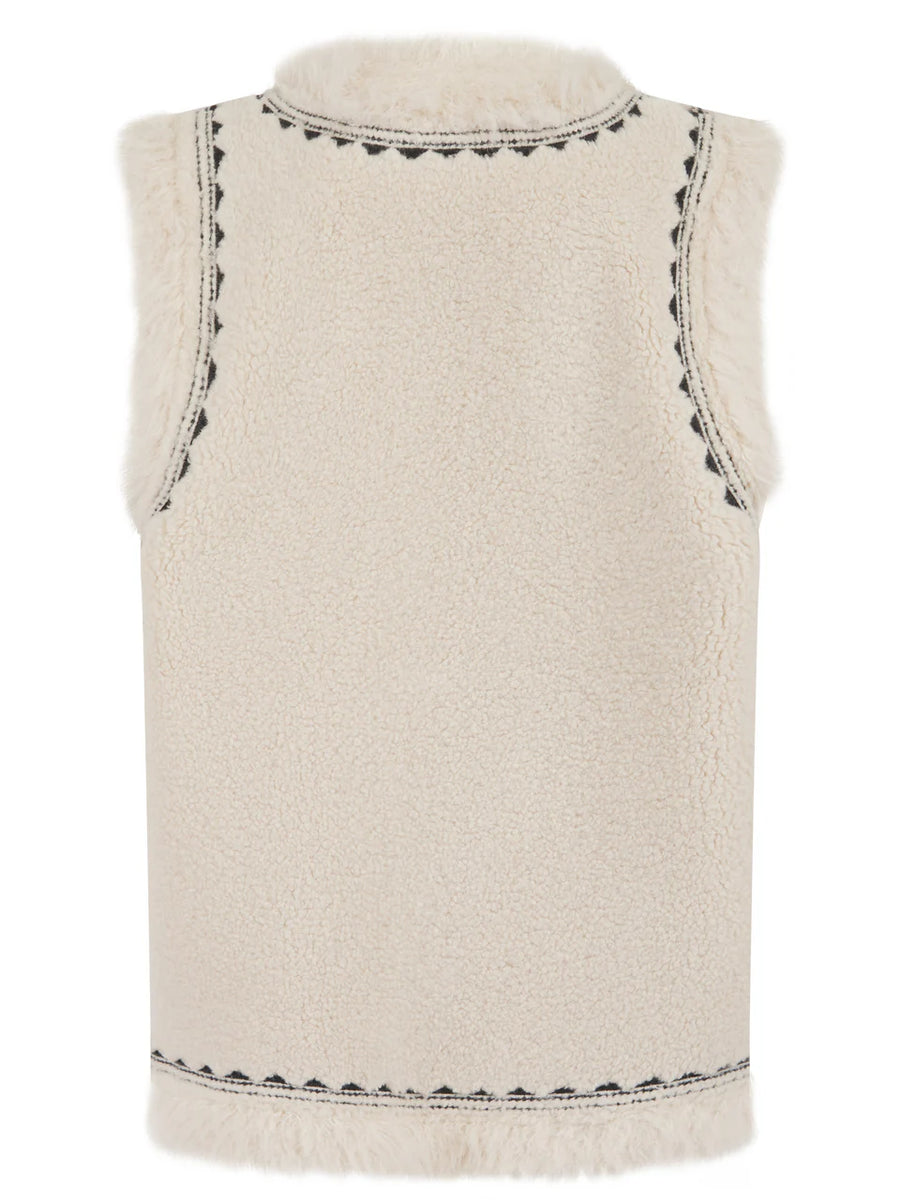 Nooki Dannika Gilet Cream Suede Fur Effect