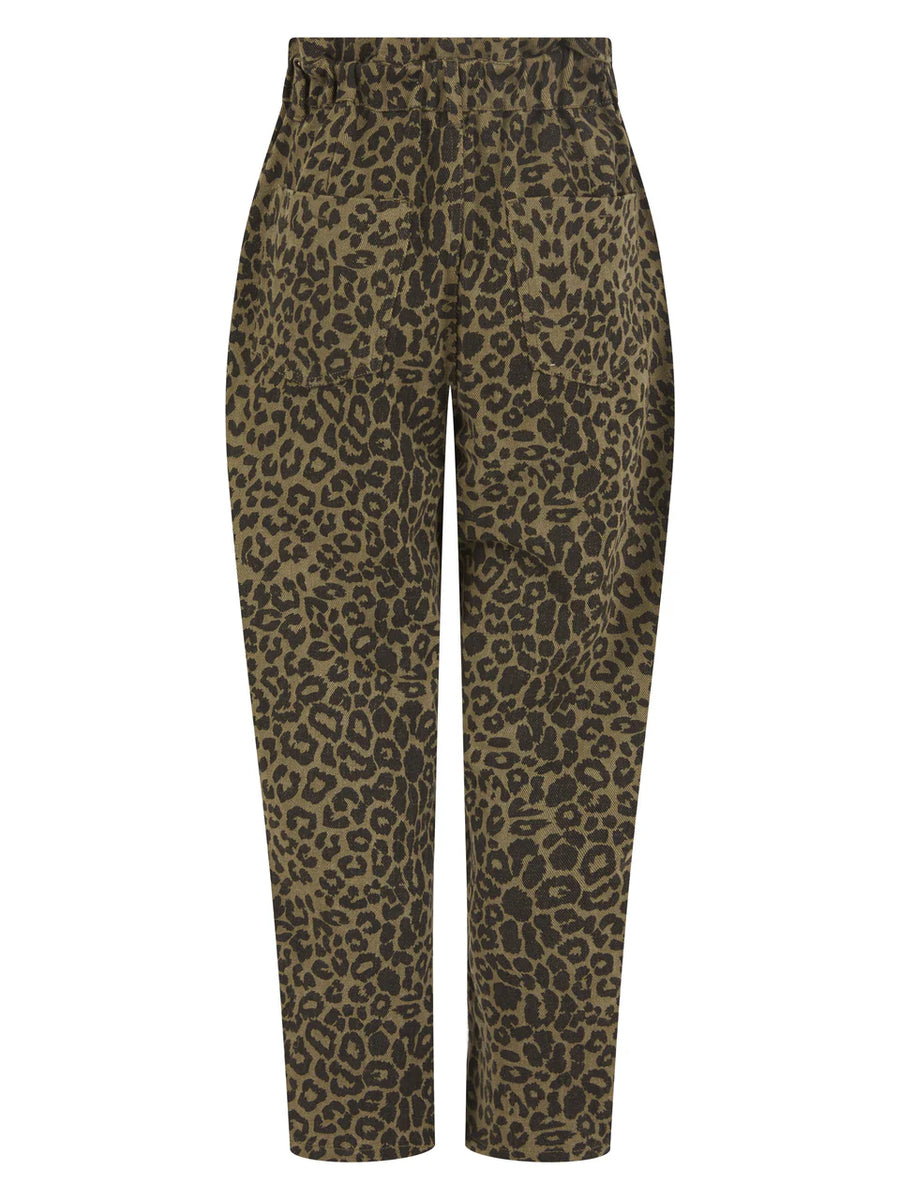 Nooki Caroline Trousers Khaki Leopard Print