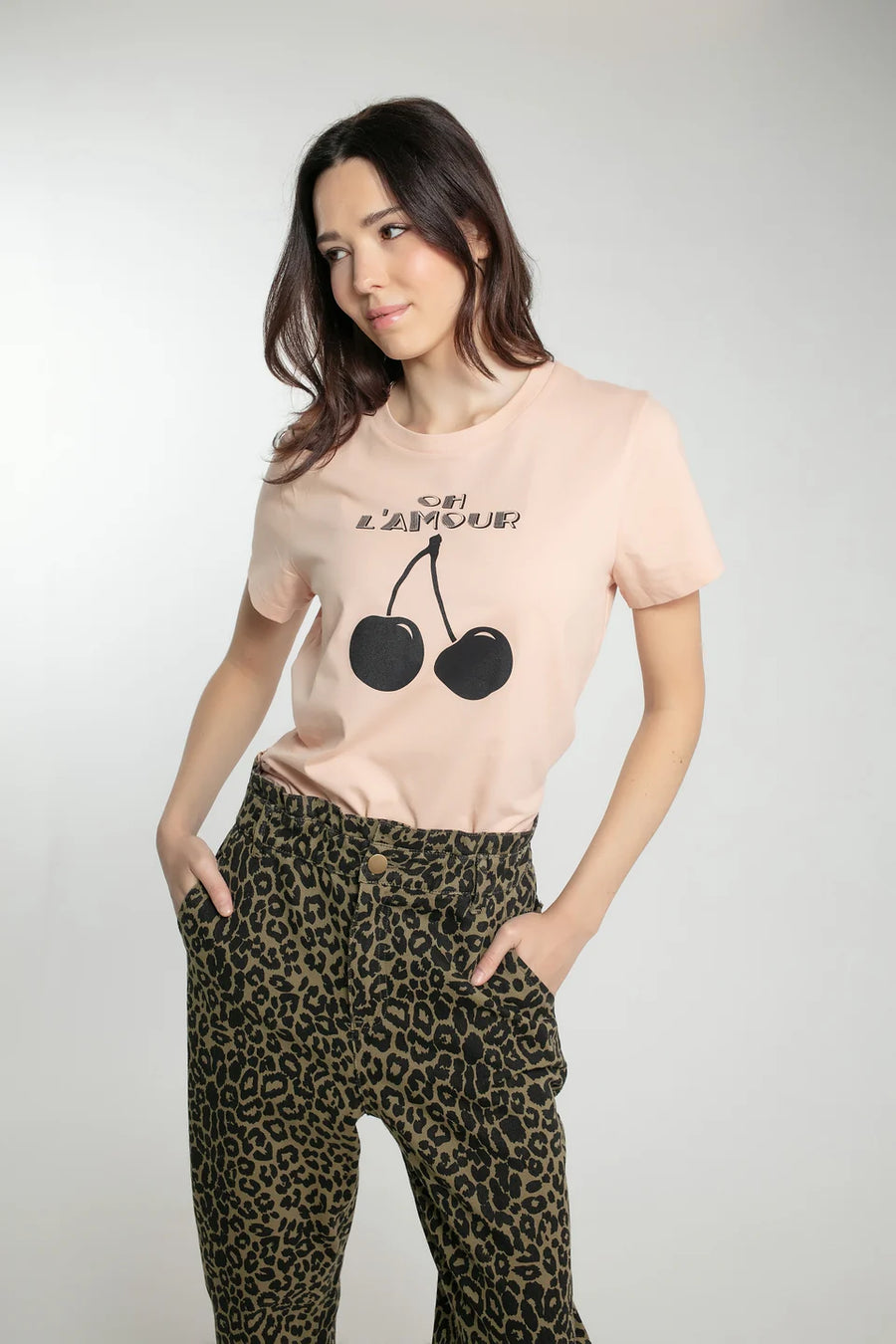 Nooki Caroline Trousers Khaki Leopard Print