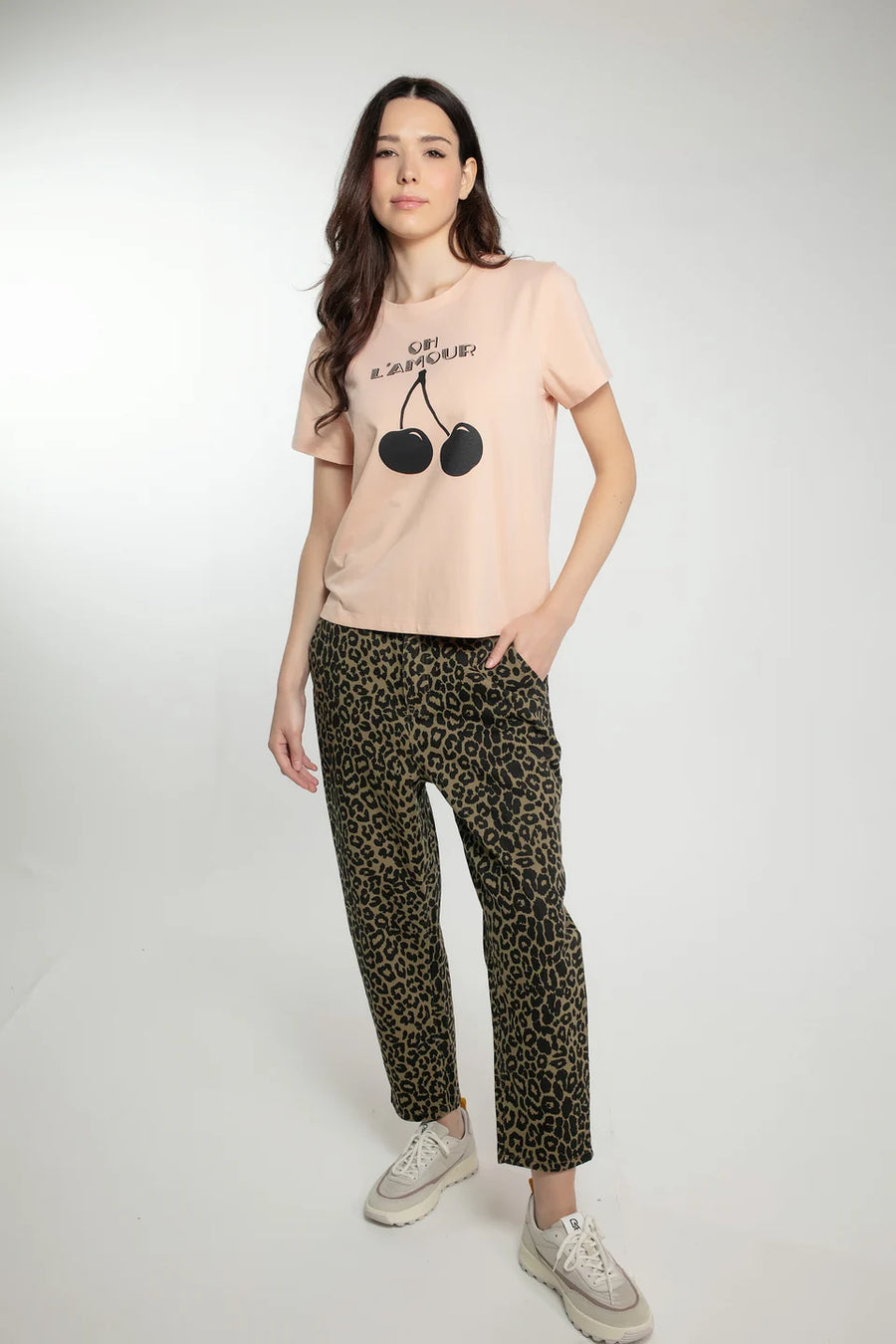 Nooki Caroline Trousers Khaki Leopard Print