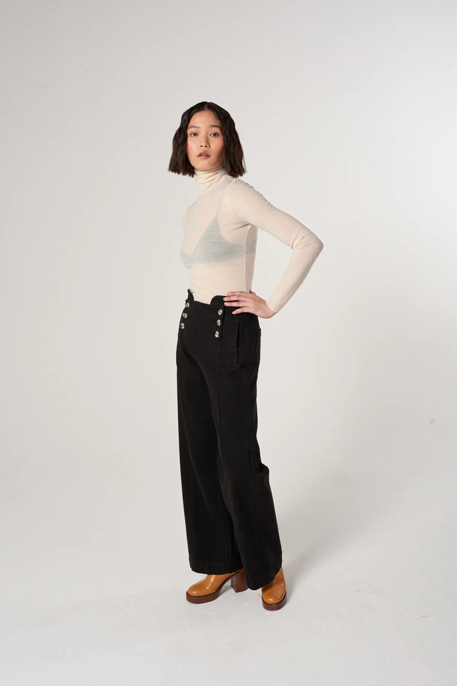 Seventy & Mochi Marie Sailor Jean Black