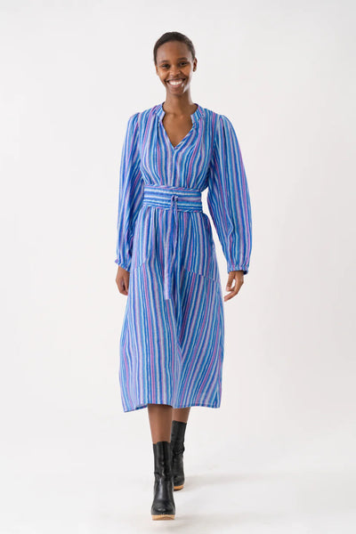 Lollys Laundry Paris Dress Purple Stripe With Belt