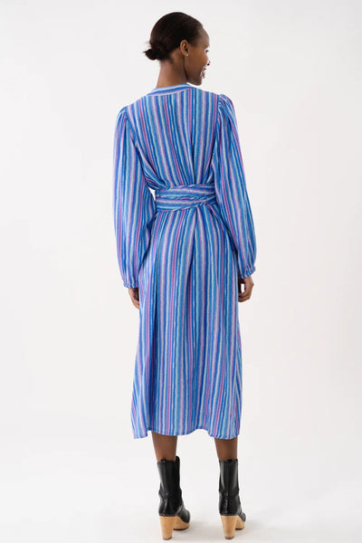 Lollys Laundry Paris Dress Purple Stripe With Belt