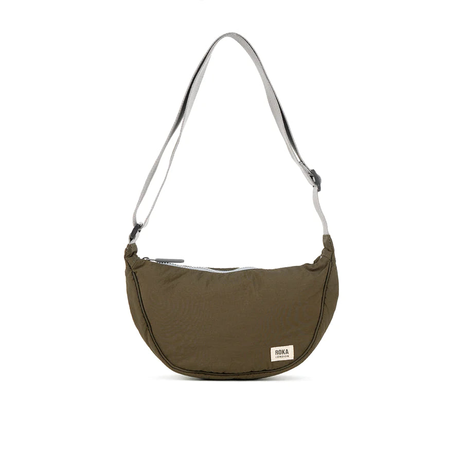 Roka London Farringdon Slouchy Underarm Bag Crossbody Moss Green Khaki