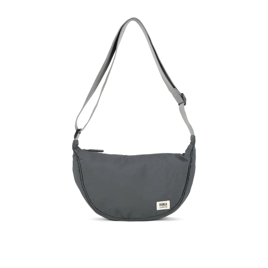 Roka London Farringdon Slouchy Underarm Bag Crossbody Charcoal Grey