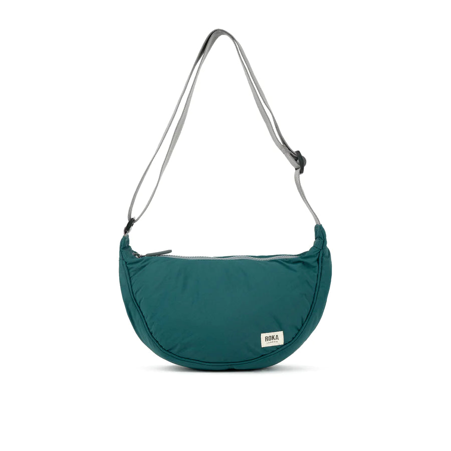 Roka London Farringdon Slouchy Underarm Bag Crossbody Teal Green Blue