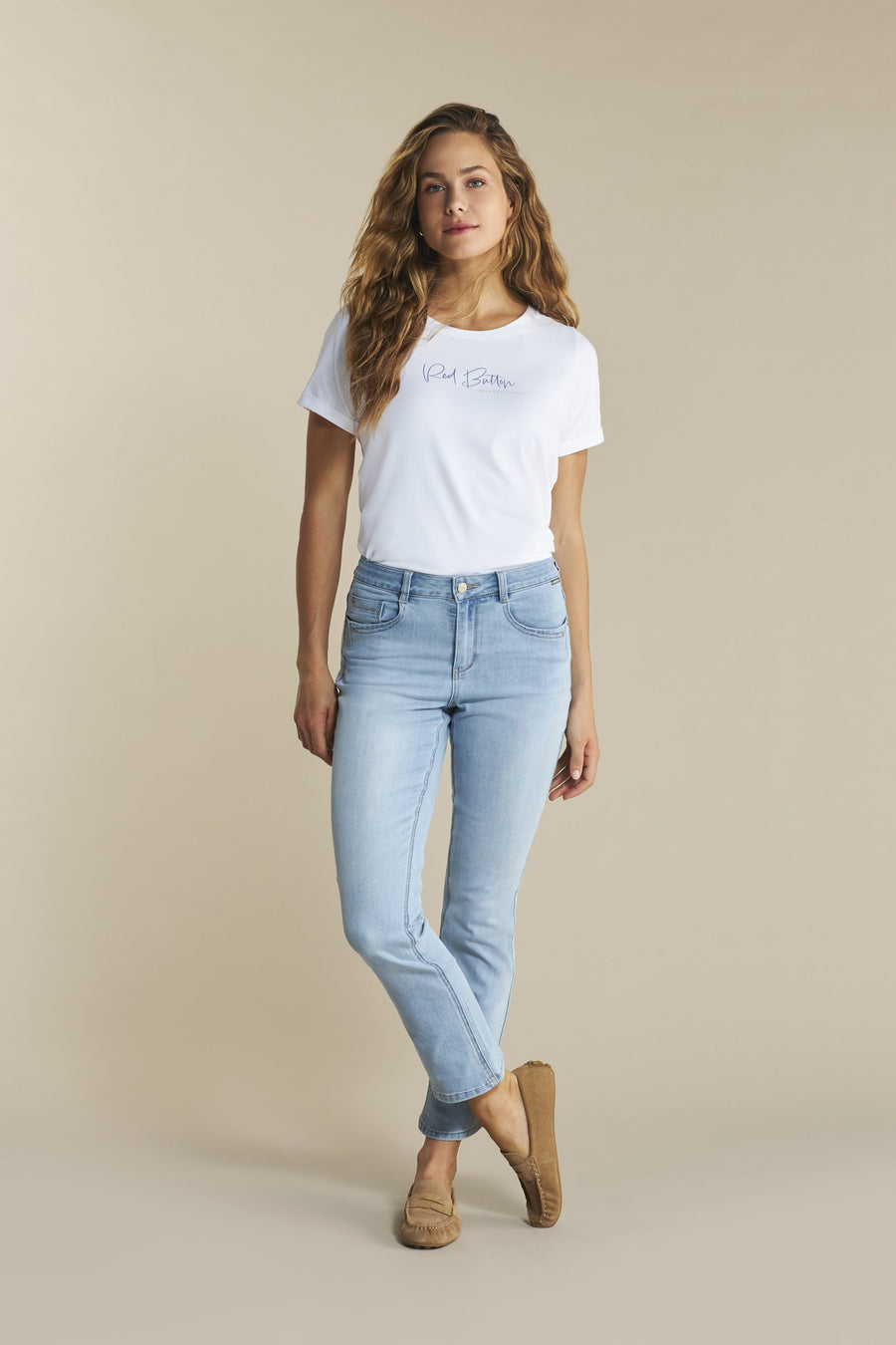 Red Button Kate Bleach Used Light Wash Jeans