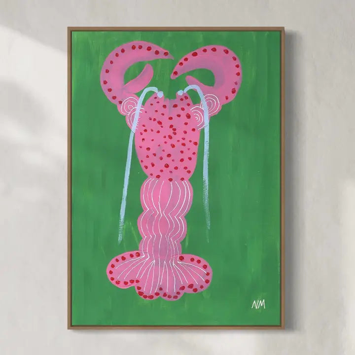 Nancy McKie Pink Lobster Print