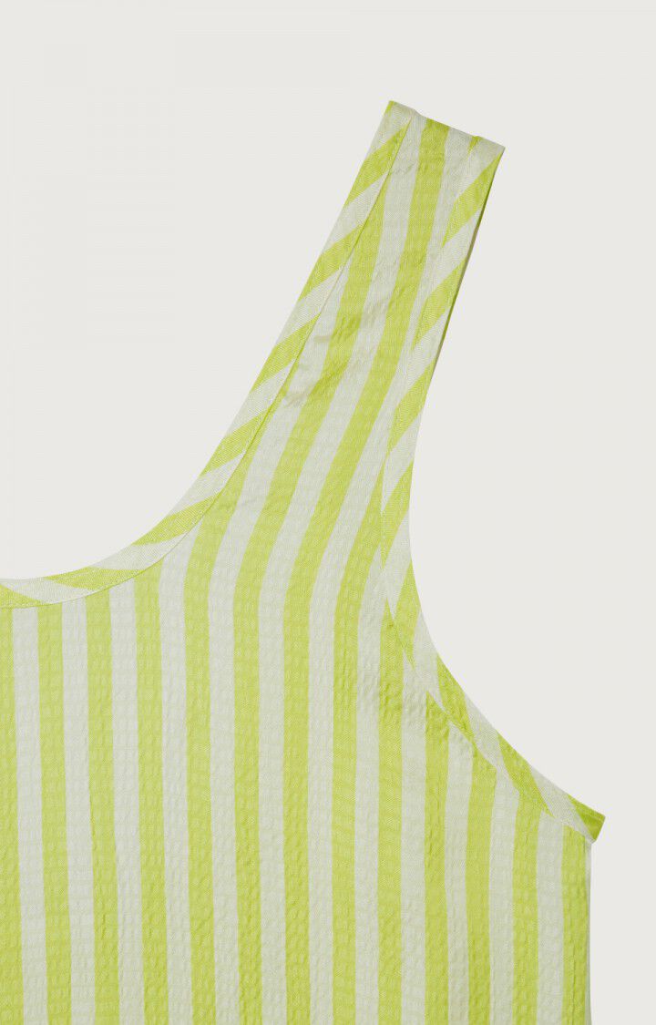 American Vintage Shanning Blouse Top Fluorescent Lime Stripes