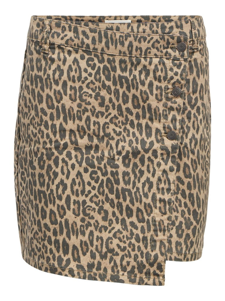 Object Seni Leopard Print Asymmetric Wrap Mini Skirt