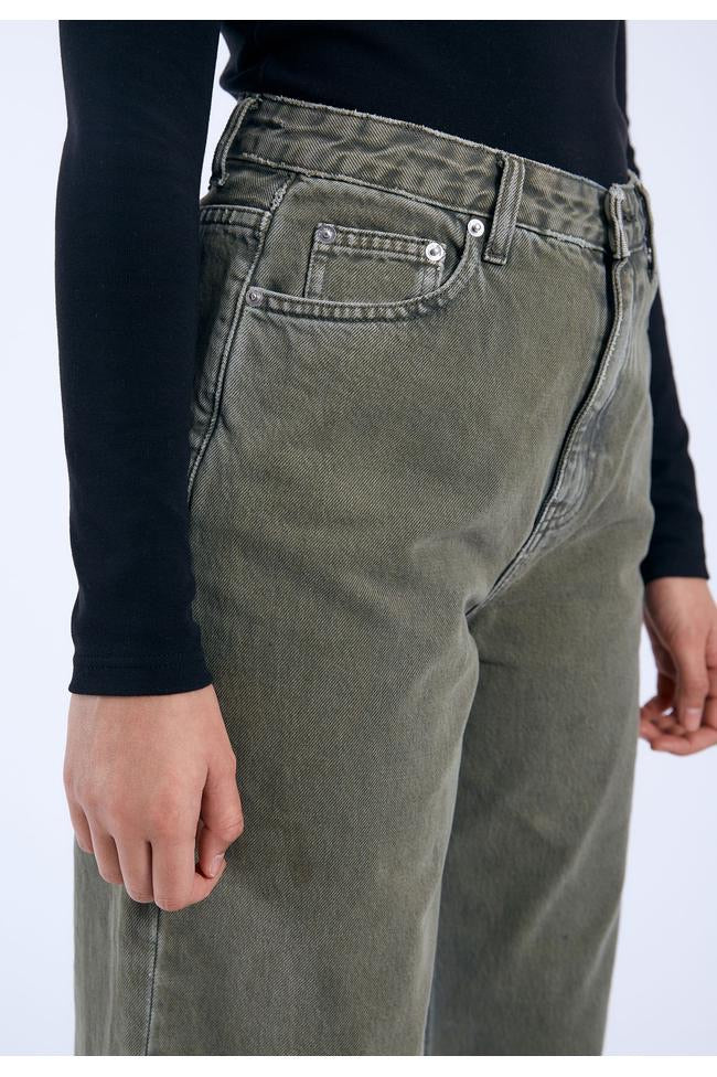 Dr Denim Donna Loose Fit Jeans Olive Green