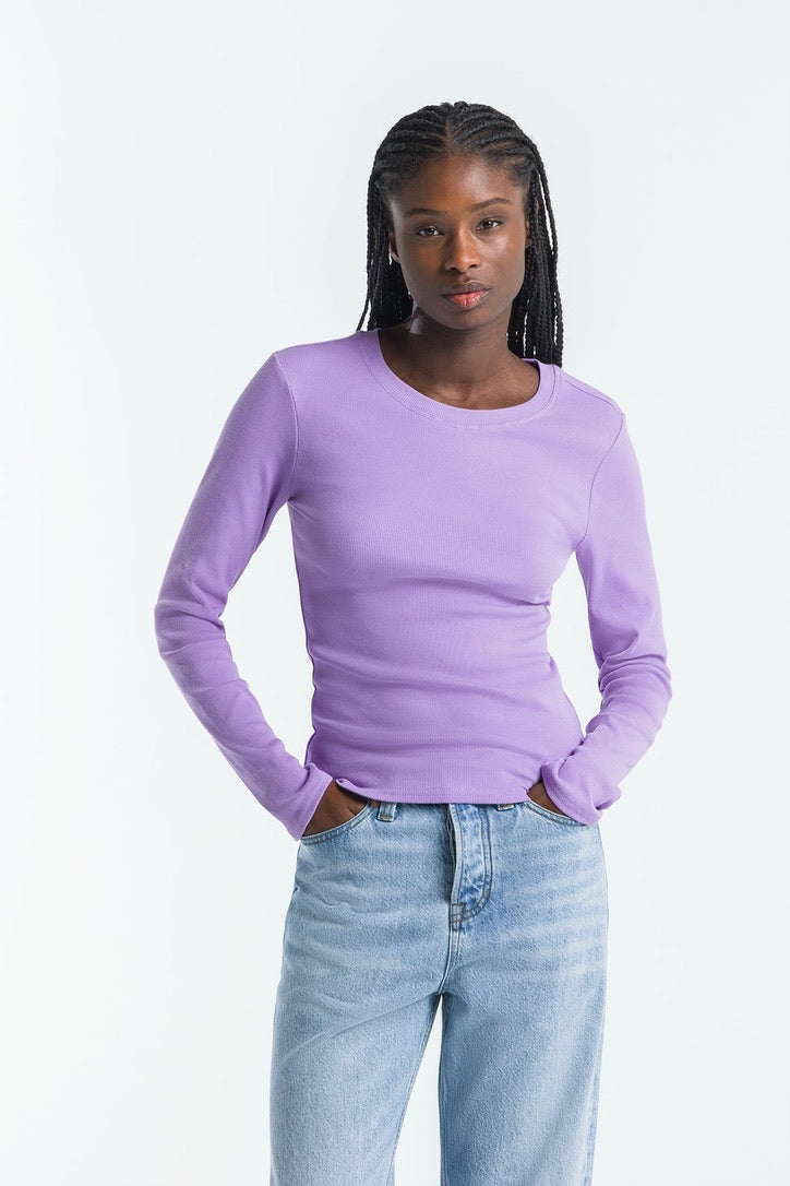 Kings Of Indigo Daigo Long Sleeve Top Violet Tulip