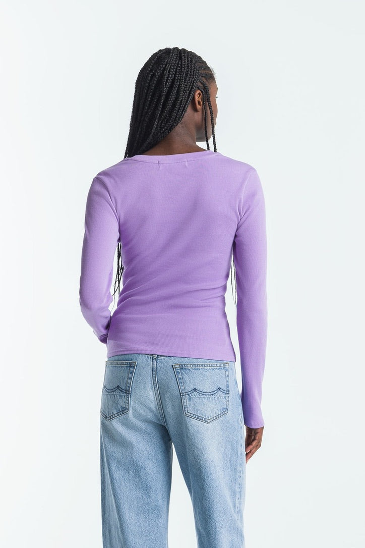 Kings Of Indigo Daigo Long Sleeve Top Violet Tulip