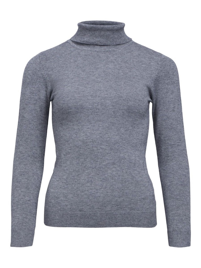 Object Thess Roll Neck Knit Pullover Jumper Grey