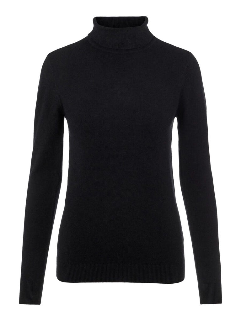 Object Thess Fitted Roll Neck Jumper Knit Pullover Black