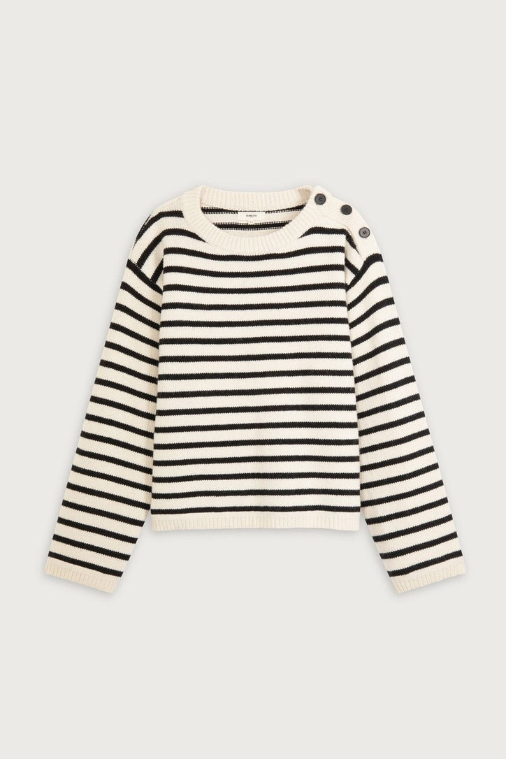 Suncoo Prisma Breton Stripe Jumper Knit Black White