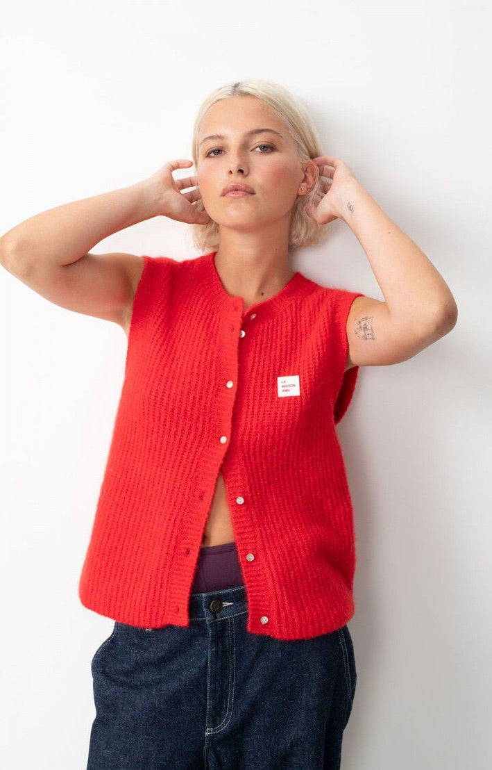 American Vintage East Gilet Chilli Pepper Red