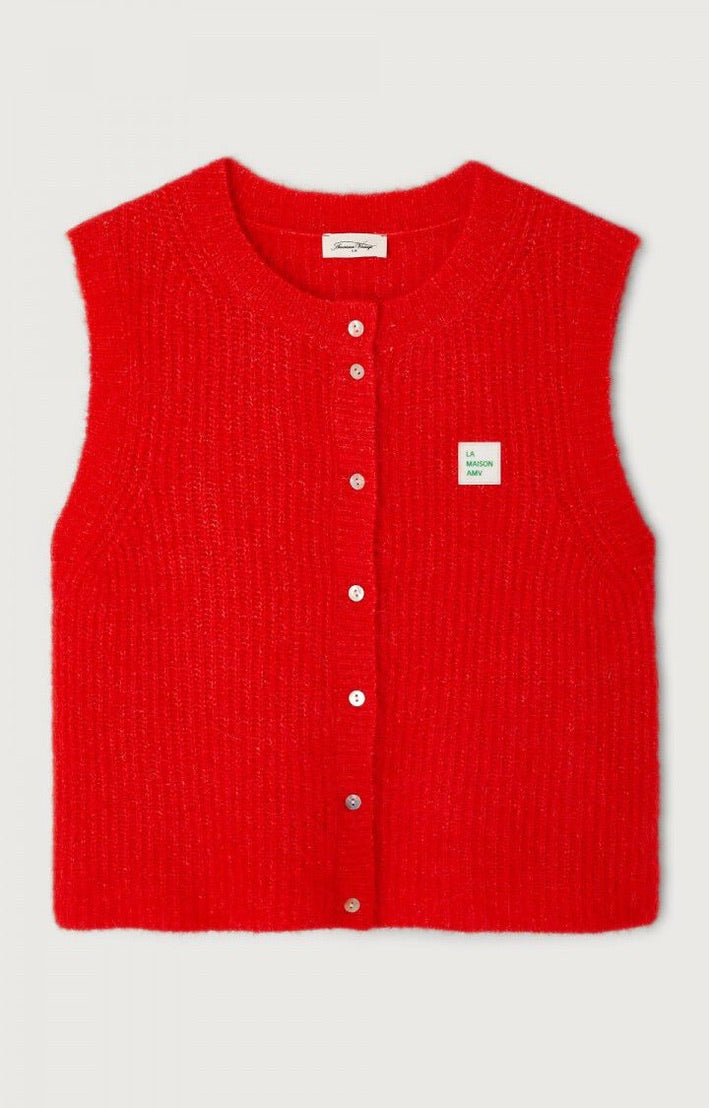 American Vintage East Gilet Chilli Pepper Red