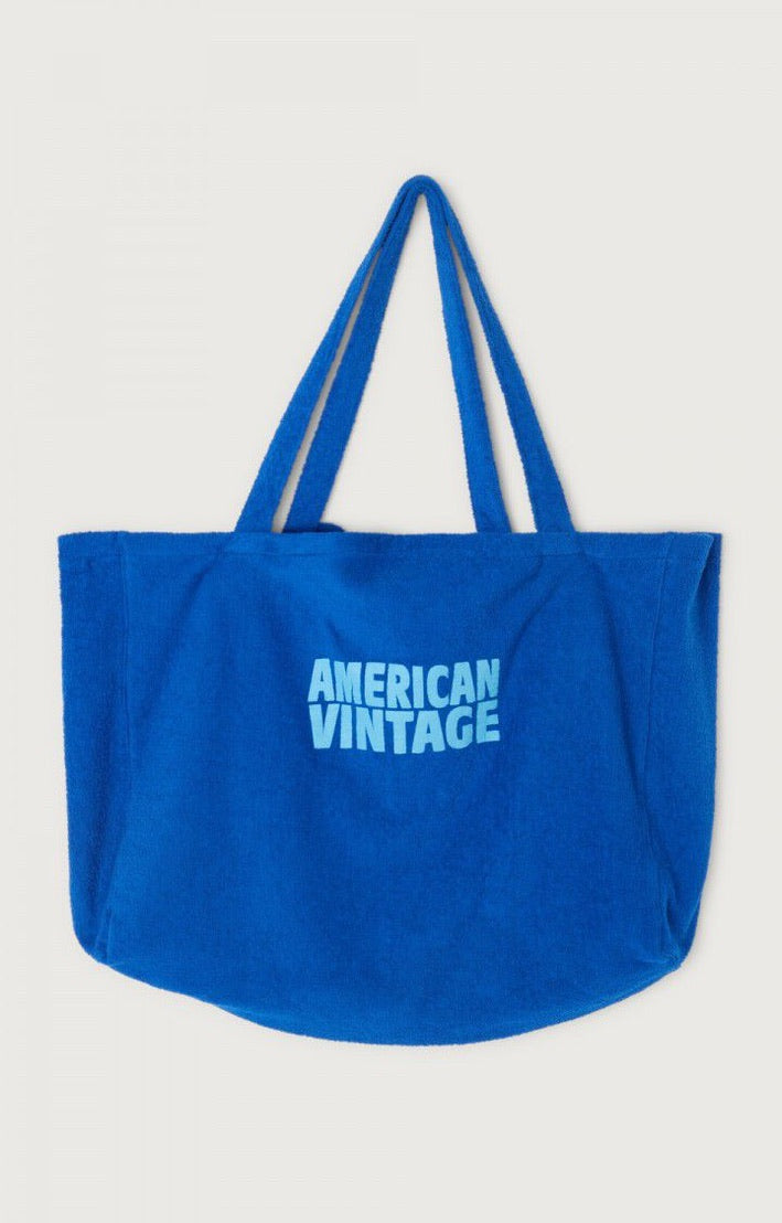 American Vintage Bobypark Terri Cotton Tote Bag Prussian Blue