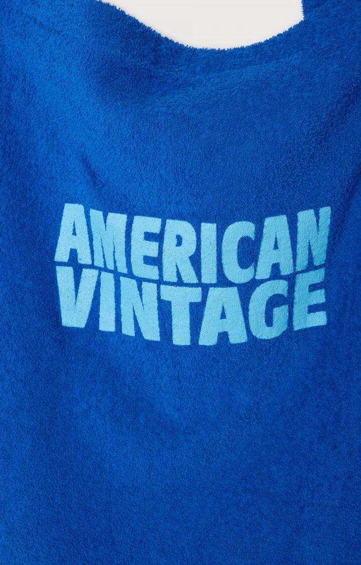 American Vintage Bobypark Terri Cotton Tote Bag Prussian Blue