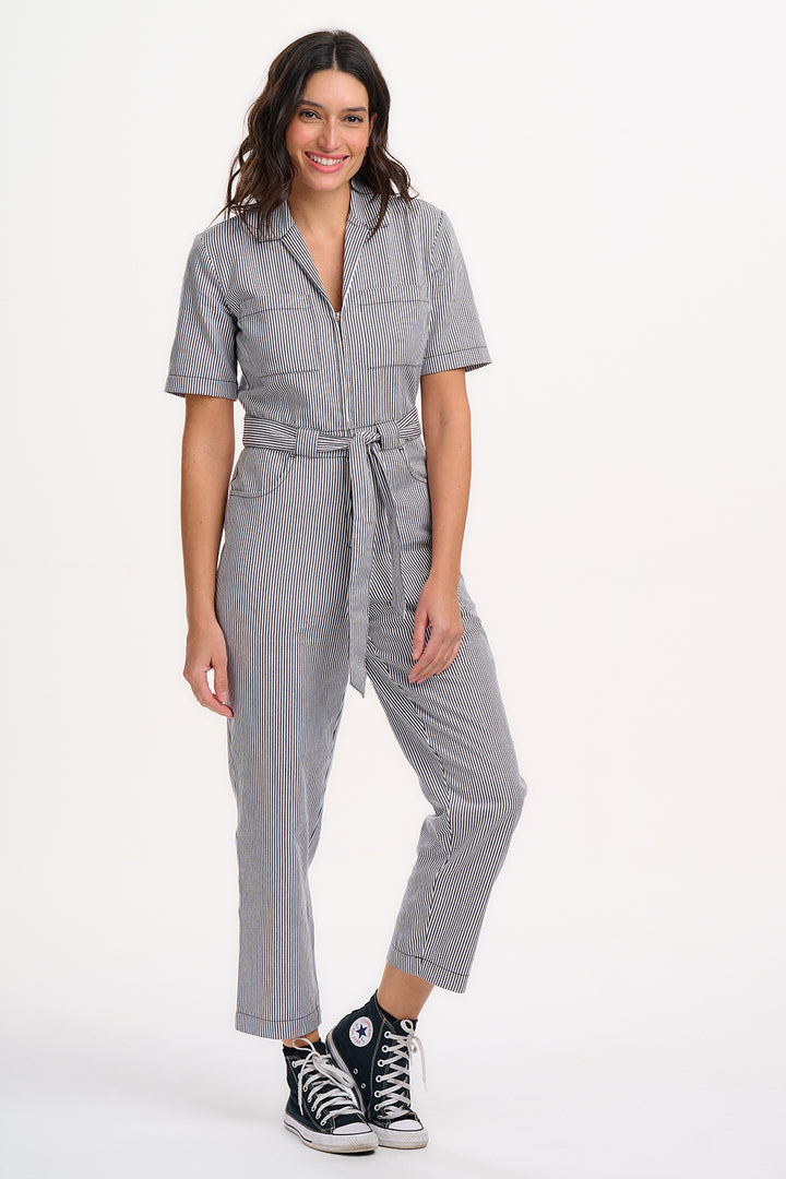 Sugarhill Brighton Meredith Boilersuit Jumpsuit Monochrome Stripe