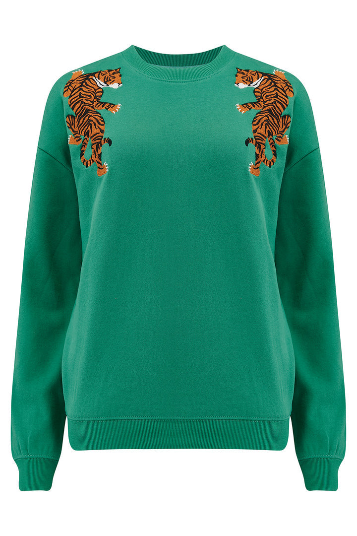 Sugarhill Noah Sweater Sweatshirt Jumper Green Climbing Tigers