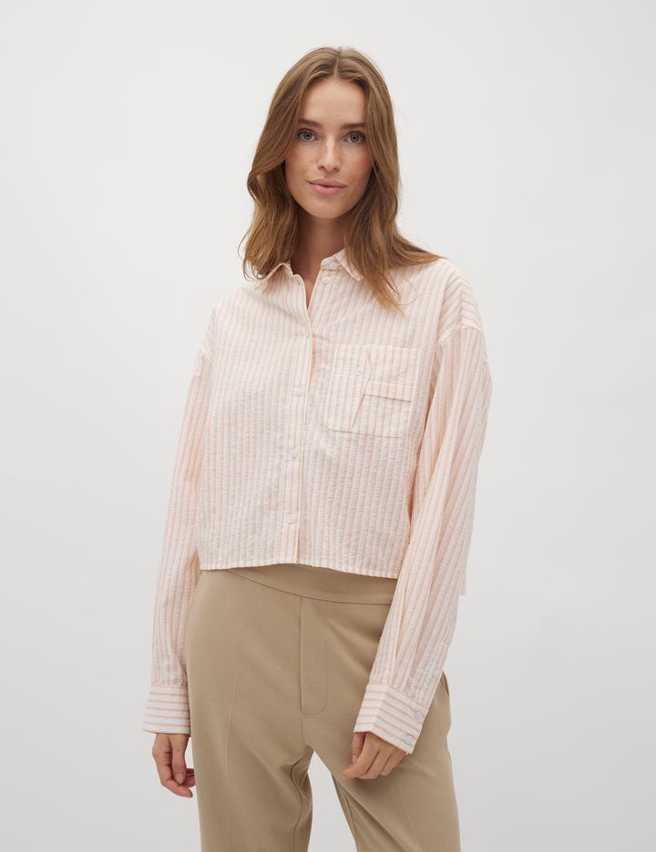 MbyM Emmelia Shirt Blouse Orange Stripe White Boxy