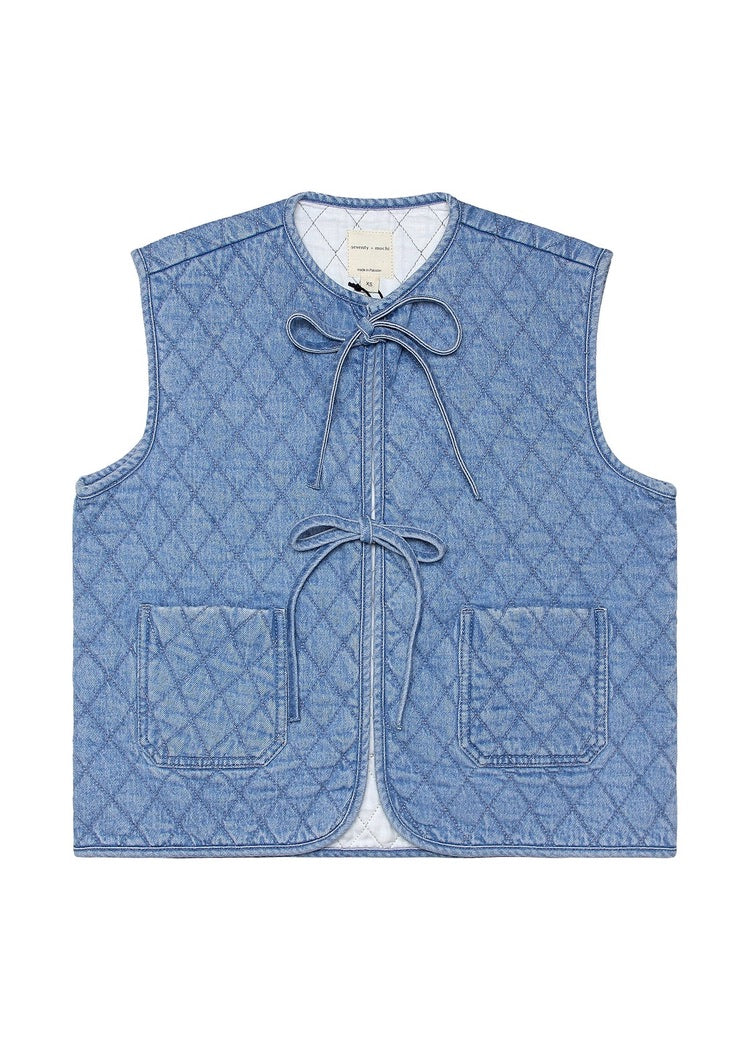 Seventy & Mochi Aria Applique Vest Waistcoat Denim Patchwork Rodeo Vintage