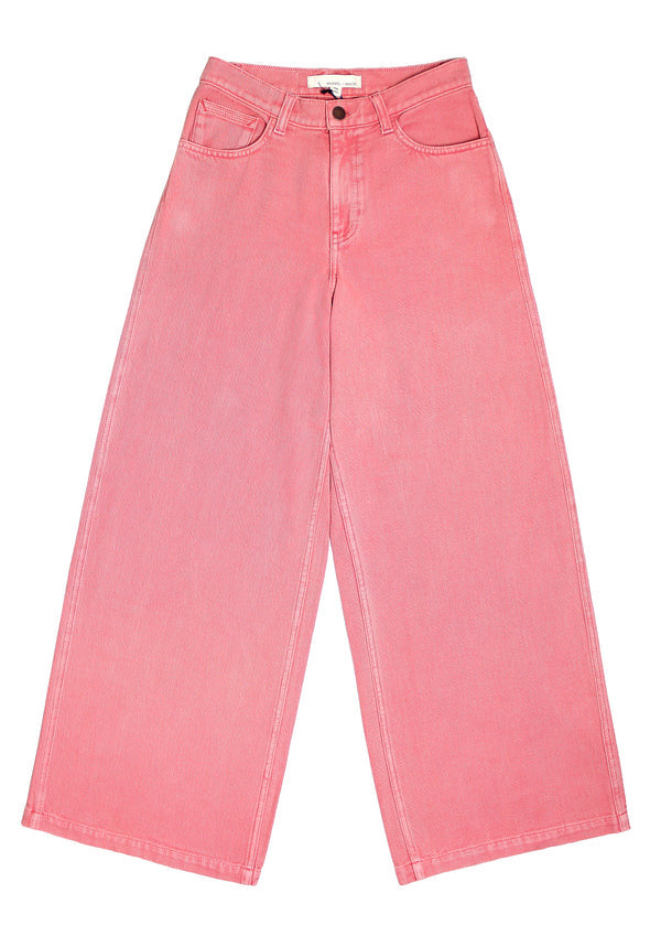 Seventy & Mochi Bay Jean Mineral Red Denim High Waist Wide Leg