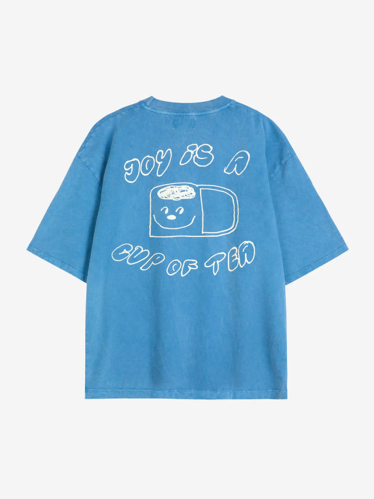 Bobo Choses Cup Of Tea Oversize t-Shirt Blue Organic Cotton