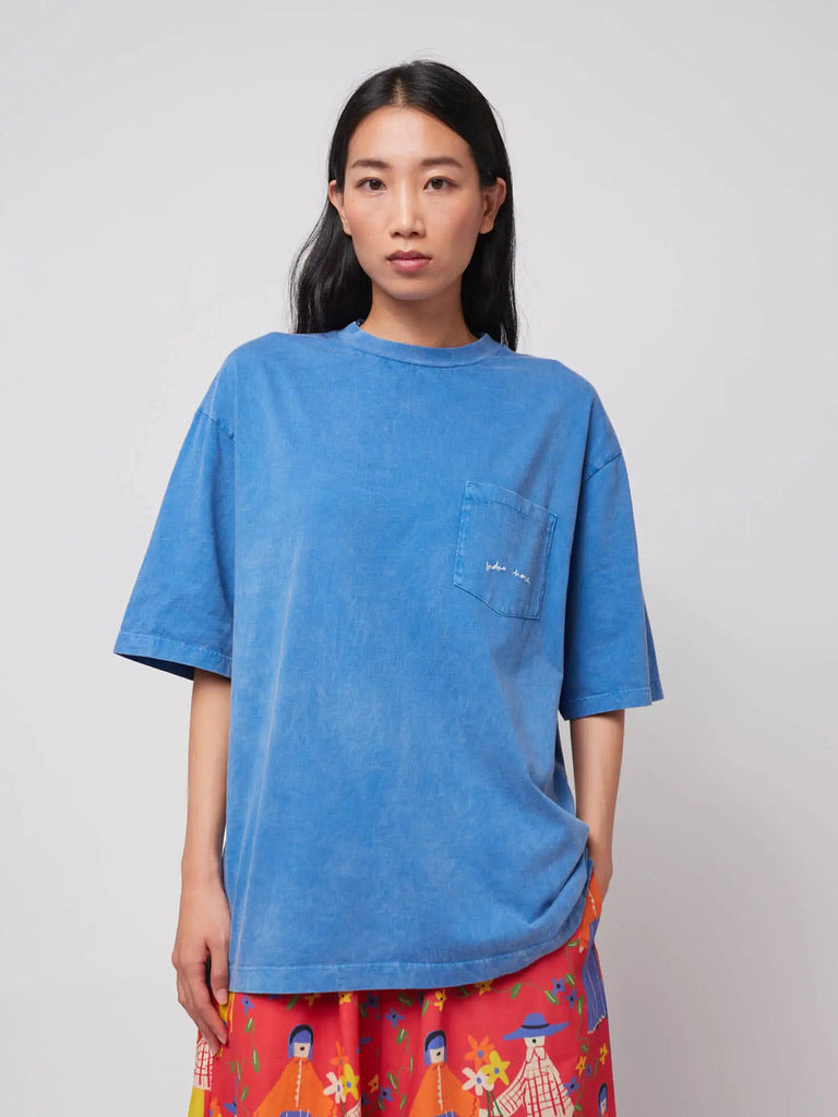 Bobo Choses Cup Of Tea Oversize t-Shirt Blue Organic Cotton