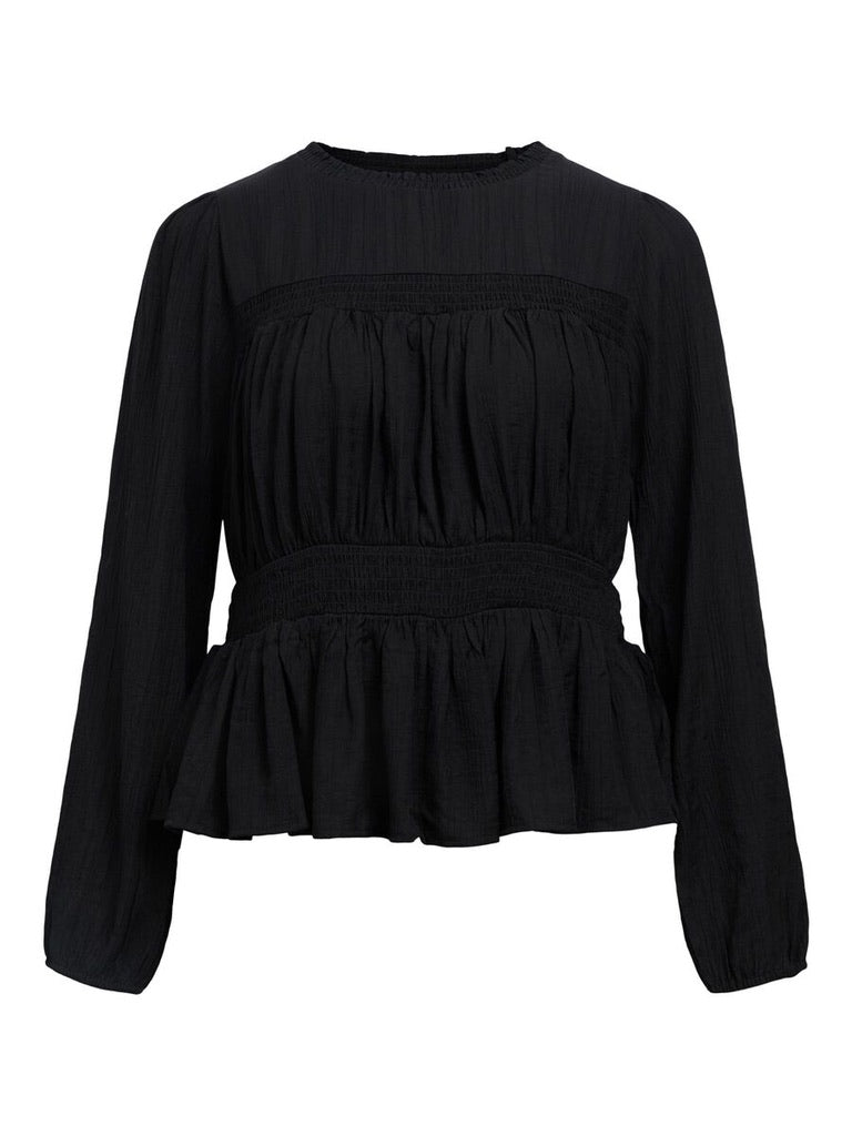 Object Dikte Long Sleeve Blouse Black