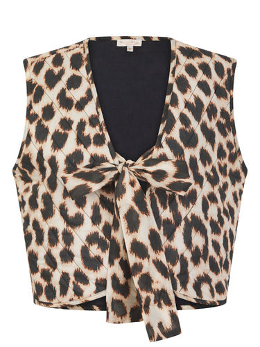 Nooki Leopard Print Padded Gilet 100% Cotton