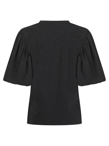 Nooki Rhea T-shirt Top Blouse Black Colour Flecks