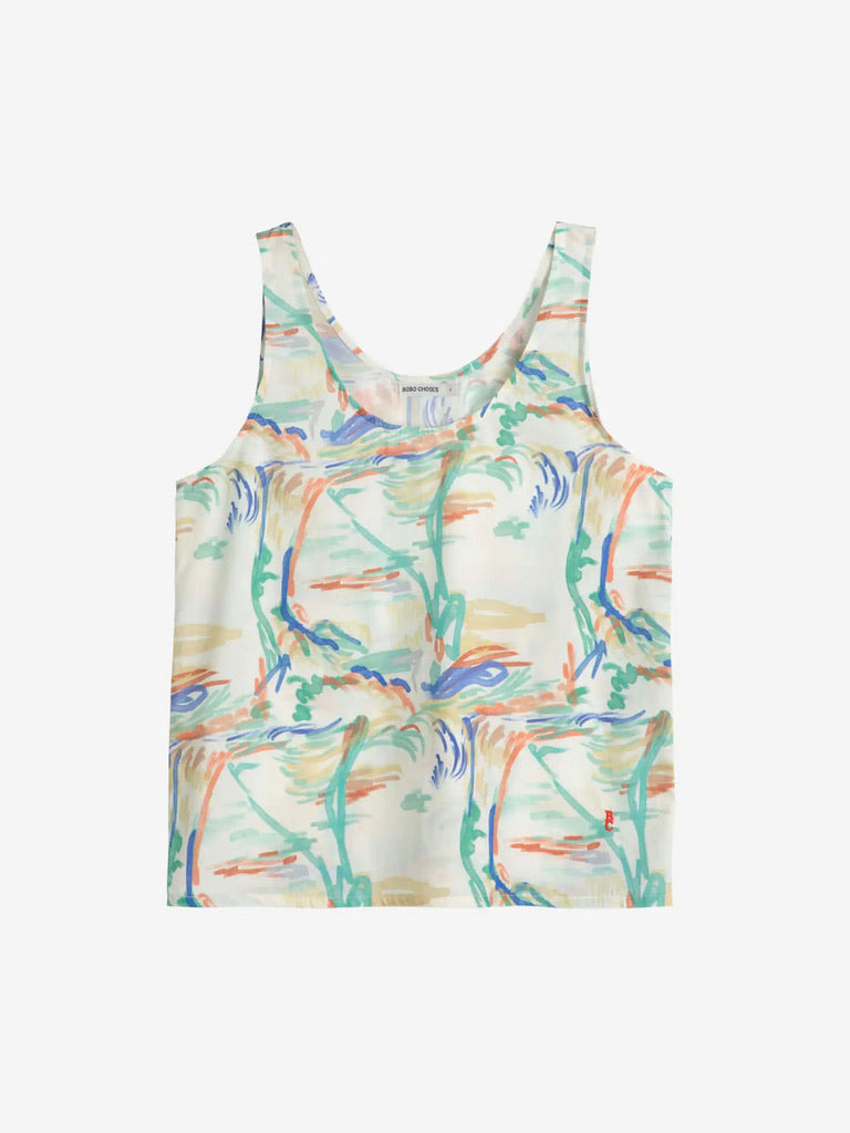 Bobo Choses Landscape Print Lyocell Tank Top Blouse