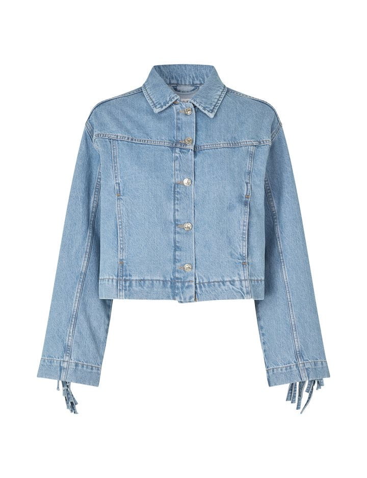 MbyM Catherina Denim Jacket With Tassels Western Mid Blue