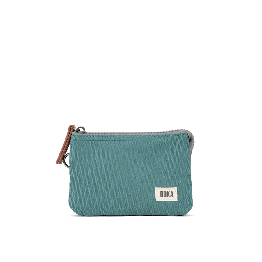 Roka London Carnaby Wallet Sage Sustainable Canvas