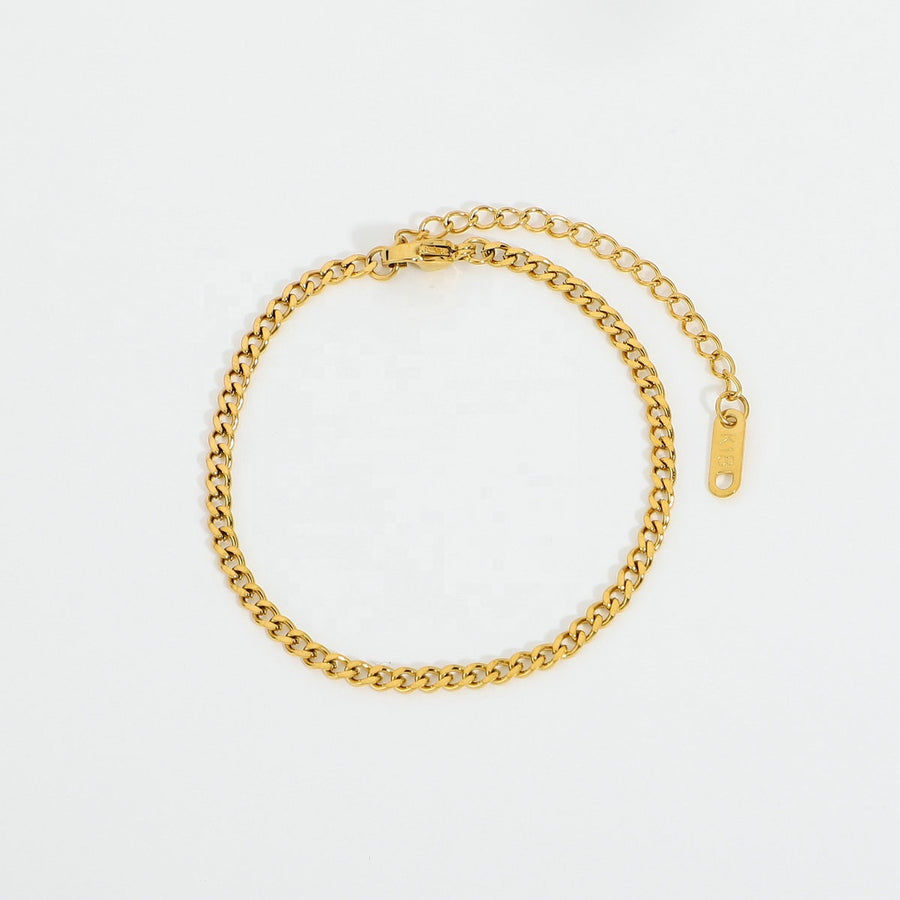 ETWW 18K gold plated 2.5mm chain bracelet